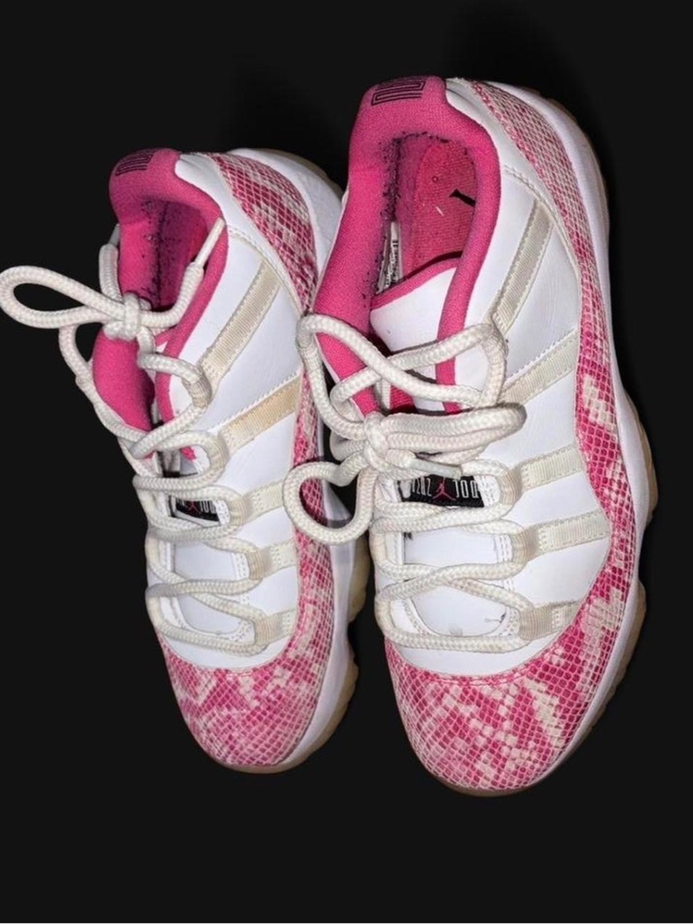 Jordan 11 Low Top Sneakers in Pink and White